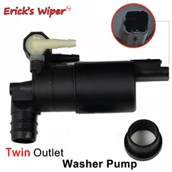 Erick's Wiper Front & Rear Windschield Windscreen Washer Pump W/ Grommet For Renault Clio MK3 Laguna MK2 Mégane MK2 Twin Outlet