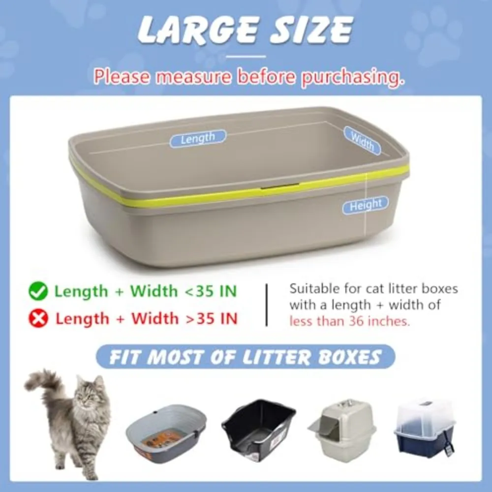 30 Count Cat Litter Box Liners Garbage Bag 36 X 19 in 3 Mil Drawstring Heavy-Duty Extra-Thick Bags Tear And Leak Resistant Odor Barrier Jumbo Fit 3 Rolls