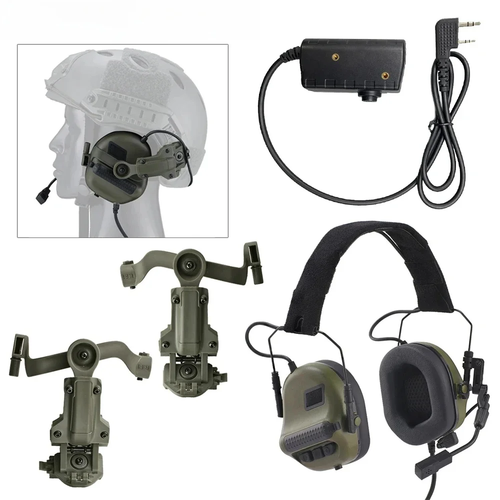 ARM VOLGENDE F10 Tactische Headset Jacht Schieten Ruisonderdrukkende Hoofdtelefoon met Beugels Fit voor Wendy M-LOK ARC Helm - afbeelding 2