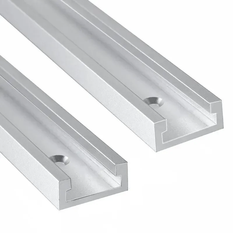 Aluminium T-track Slot Verstek Track Jig Armatuur T-Slot, 30/40/50 cm Houtbewerking Chute Rail, T Slider Armatuur Slot Slide Limiet Gids - afbeelding 2