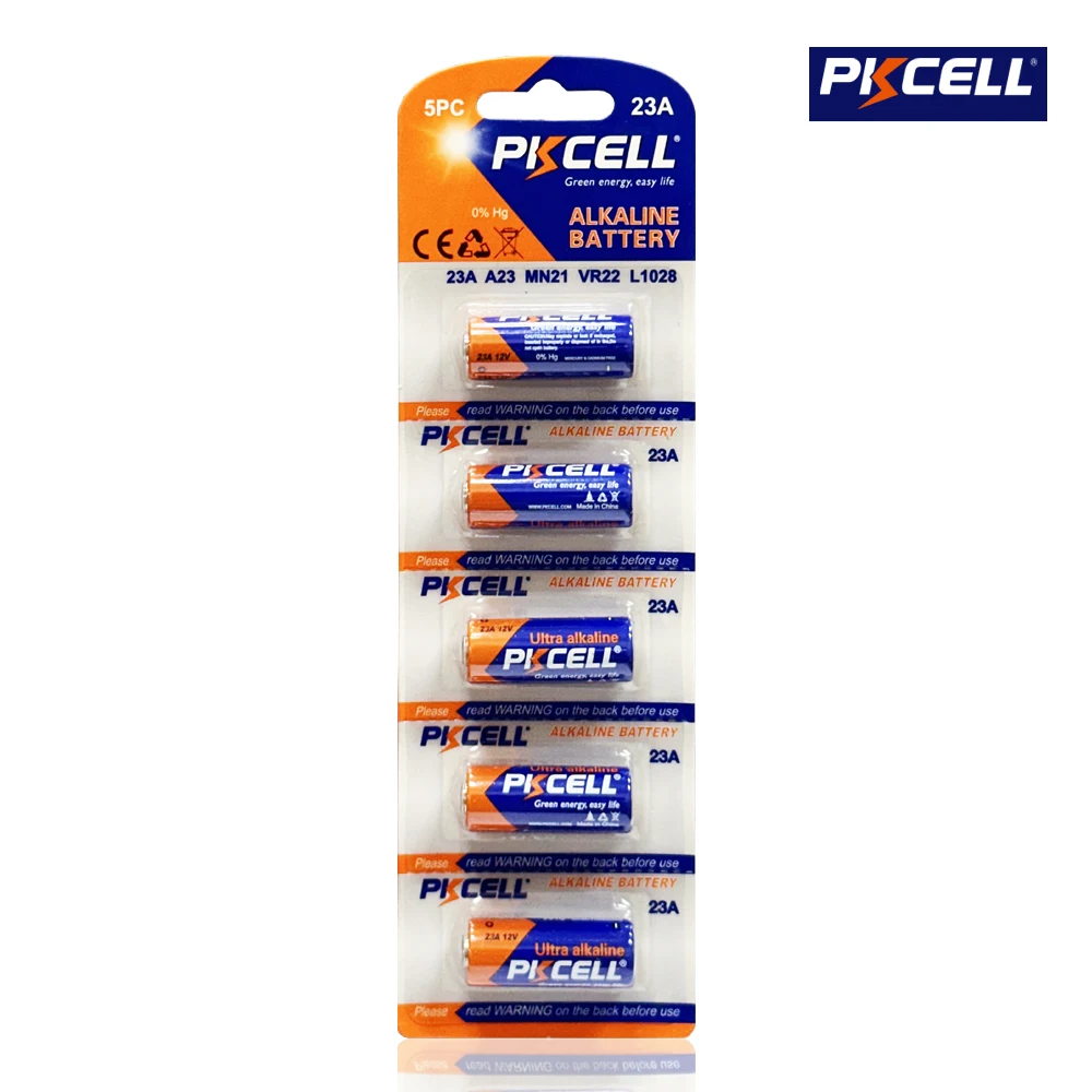 Pkcell Alkaline Battery 5 Airs 1 Pack 23A 12V