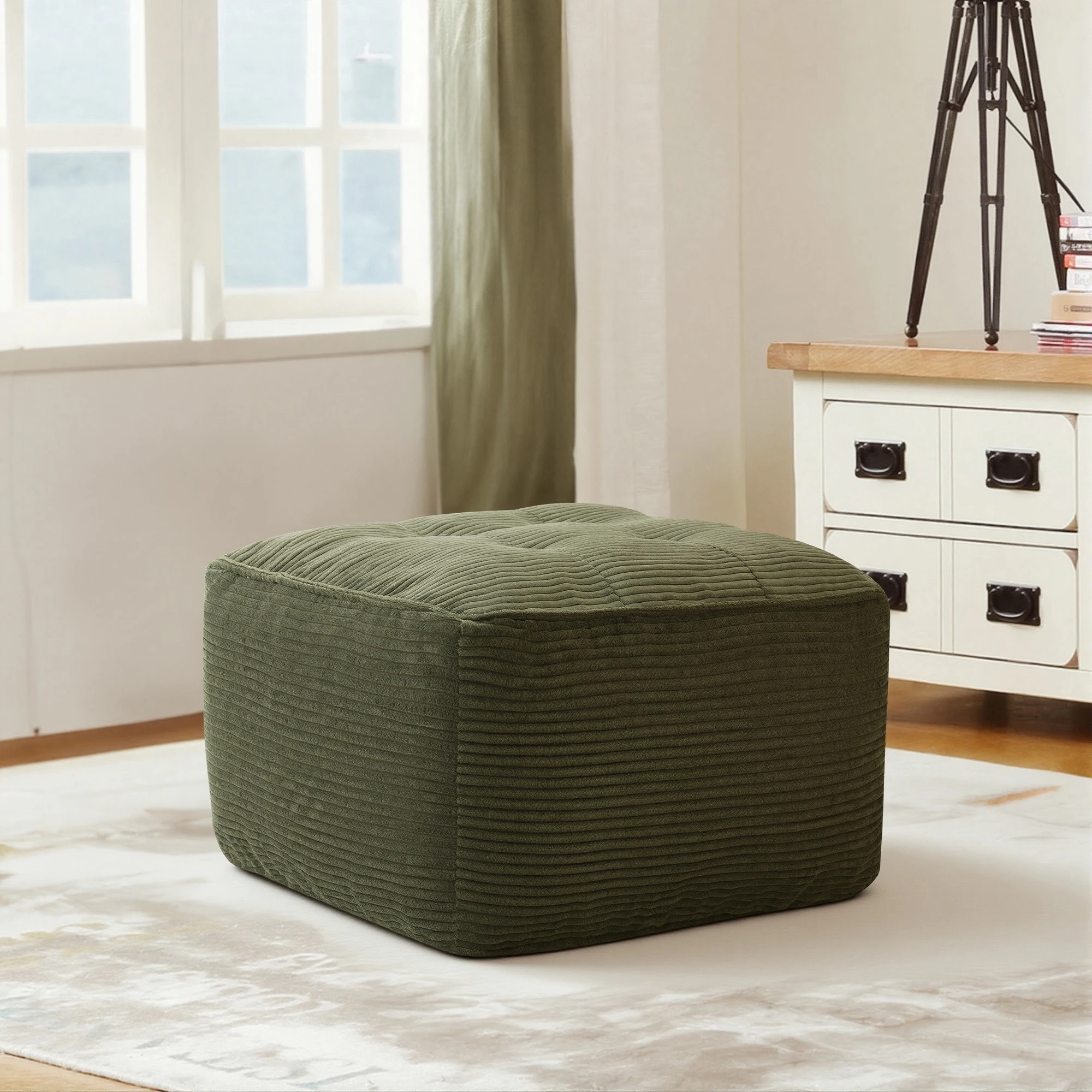 

Вельветовый пуф, квадратный табурет с подушкой, мягкая подставка для ног для гостиной, спальни, офиса