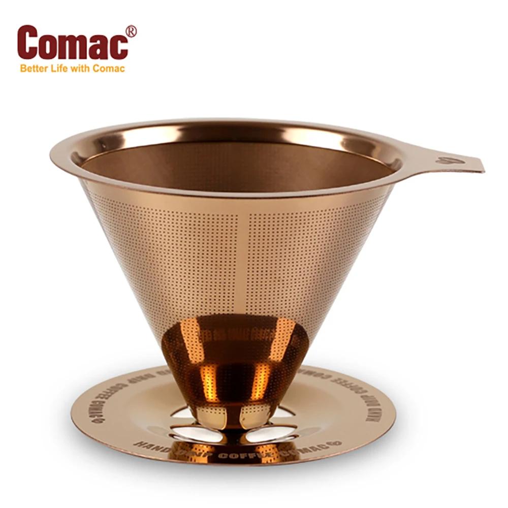 Comac Titanium Coated Stainless Steel Coffee Filter/Dripper SFG1 Double Layer Coffee Filter