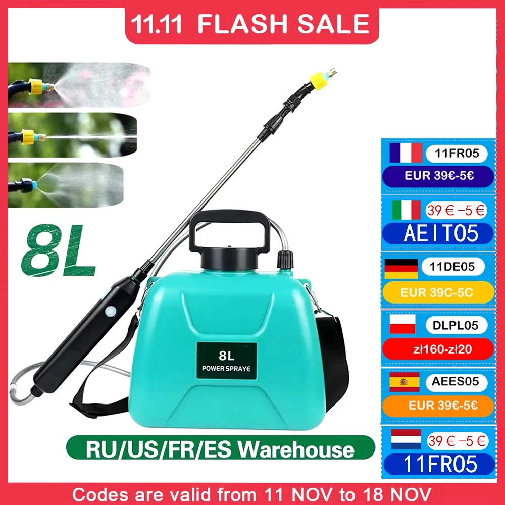 8L Electric Sprayer Garden Automatic atomic USB Rechargeable Plant Sprayer boot sprinting water Can Garden Irrigation