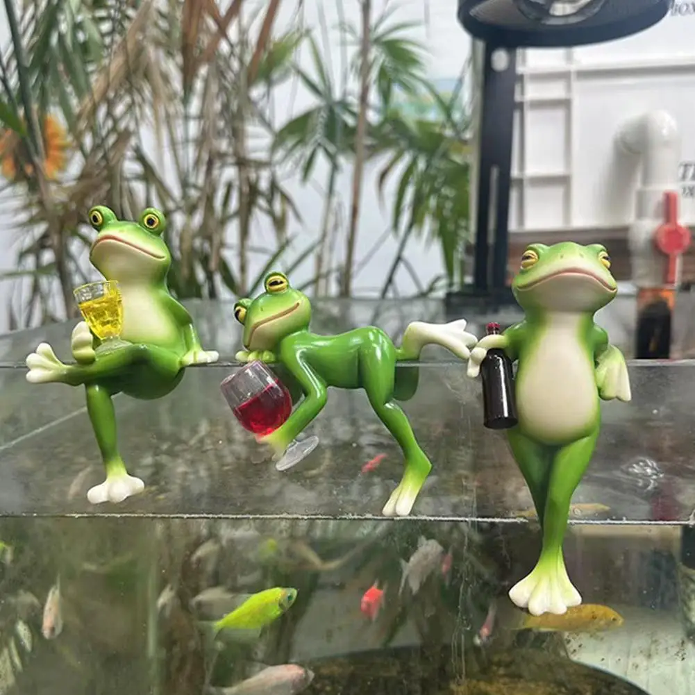 Green Frog Plant Pot Hanger Interesting Green Frog and Wine Glass Hangings Plant Decor for Garden Aquarium Garden Ponds