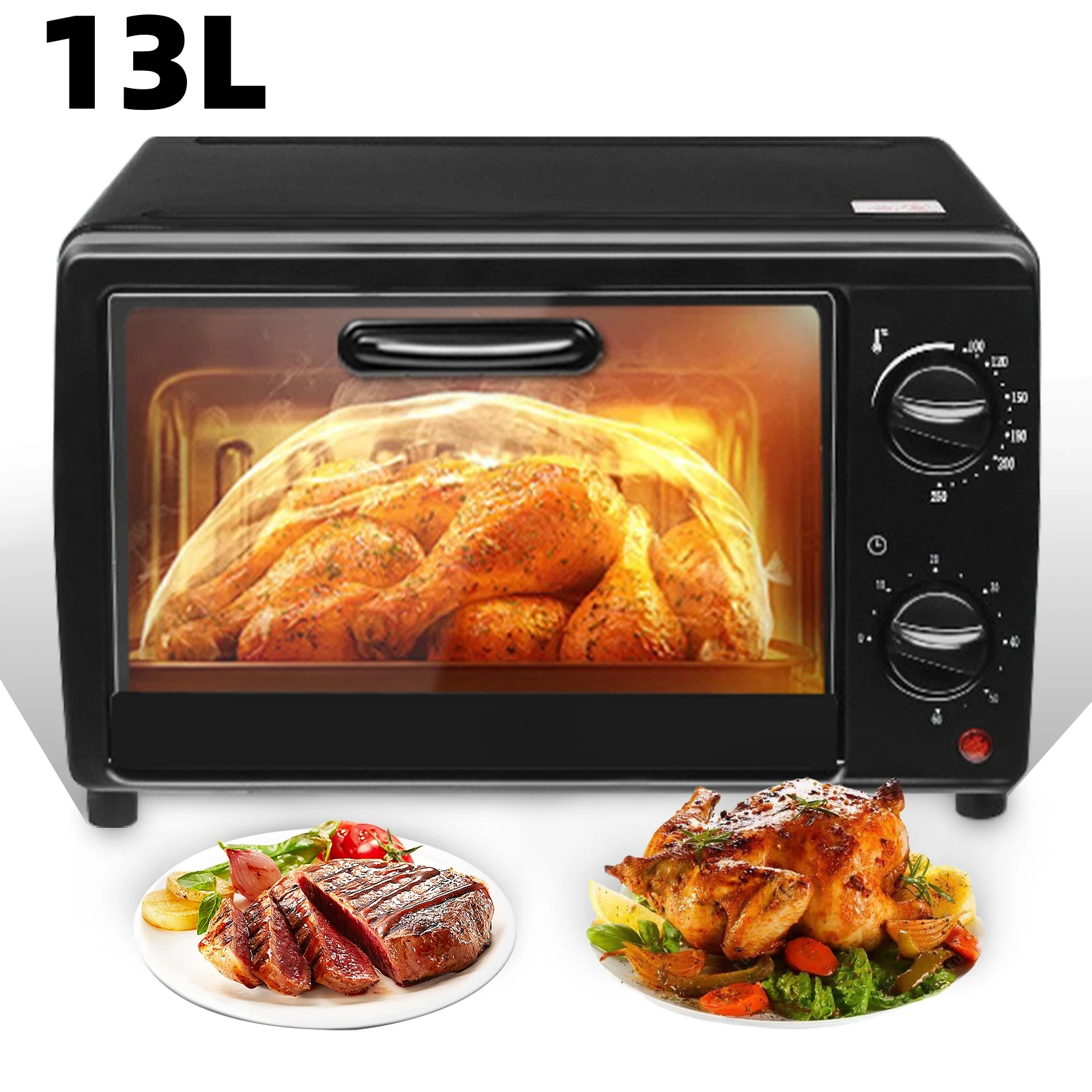 Forno nero multifunzionale 13L friggitrice ad aria elettrica syntertop tostapane forno a doppio strato per Toast Broil arrosto pasticceria