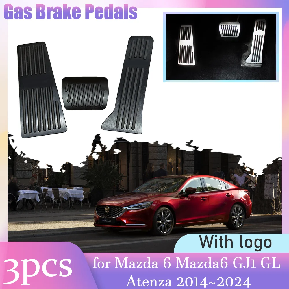 

Car Gas Brake Pedals for Mazda 6 Mazda6 GJ1 GL Atenza 2014~2024 Anti-Slip Aluminum Alloy Rest Clutch Foot Pedal Cover Accessorie