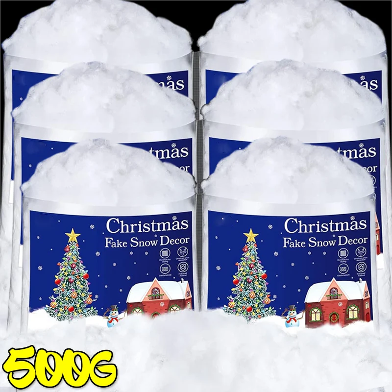 

Wholesale Christmas Fake Snow Cotton Like Artificial White Snow Fluffy Fiber Stuffing Snow Covering for Winter Xmas Tree Decor