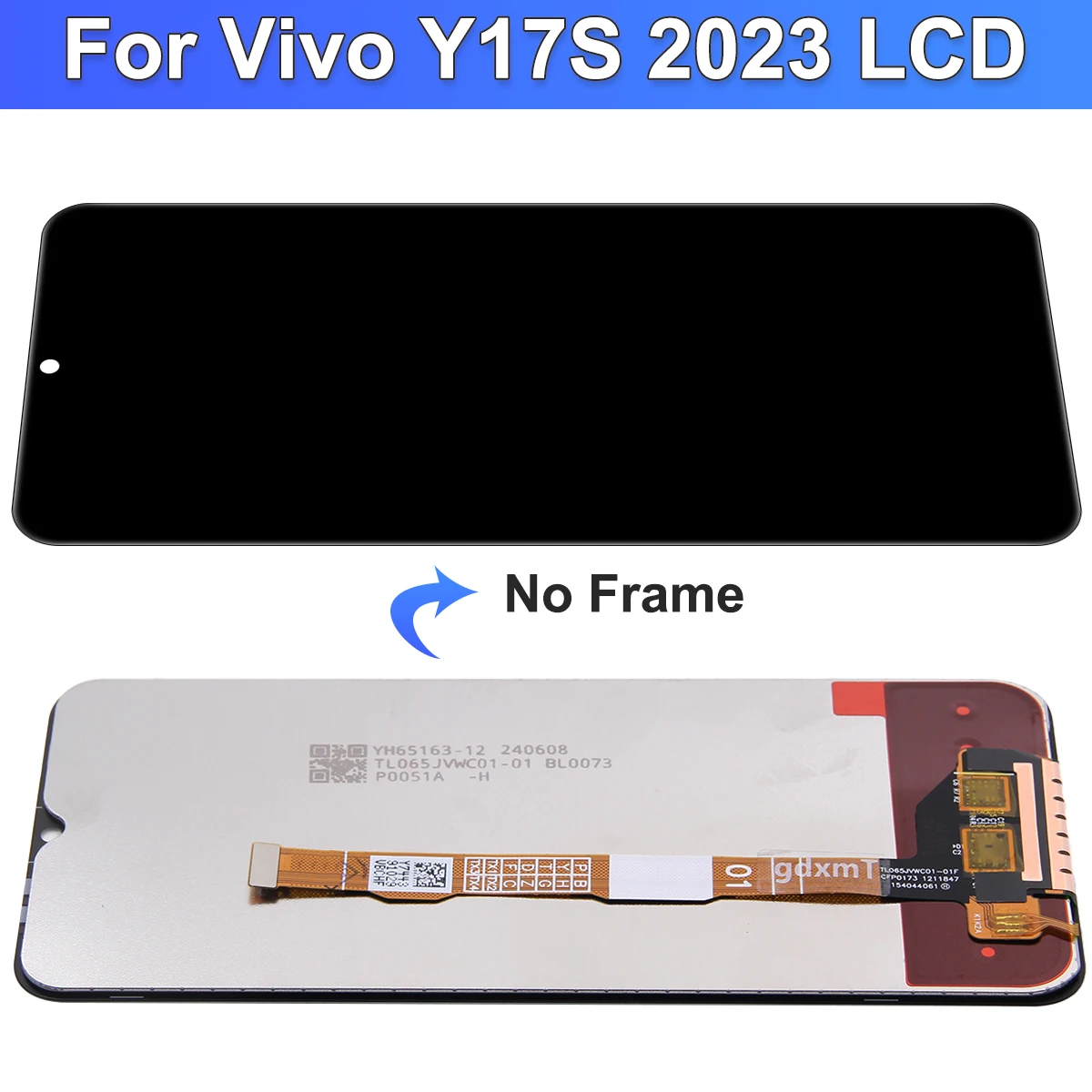 6.56\'\' Display For Vivo Y17s LCD Display Touch Screen Digitizer Assembly Replacement for Vivo Y17S V2310 Screen with Frame