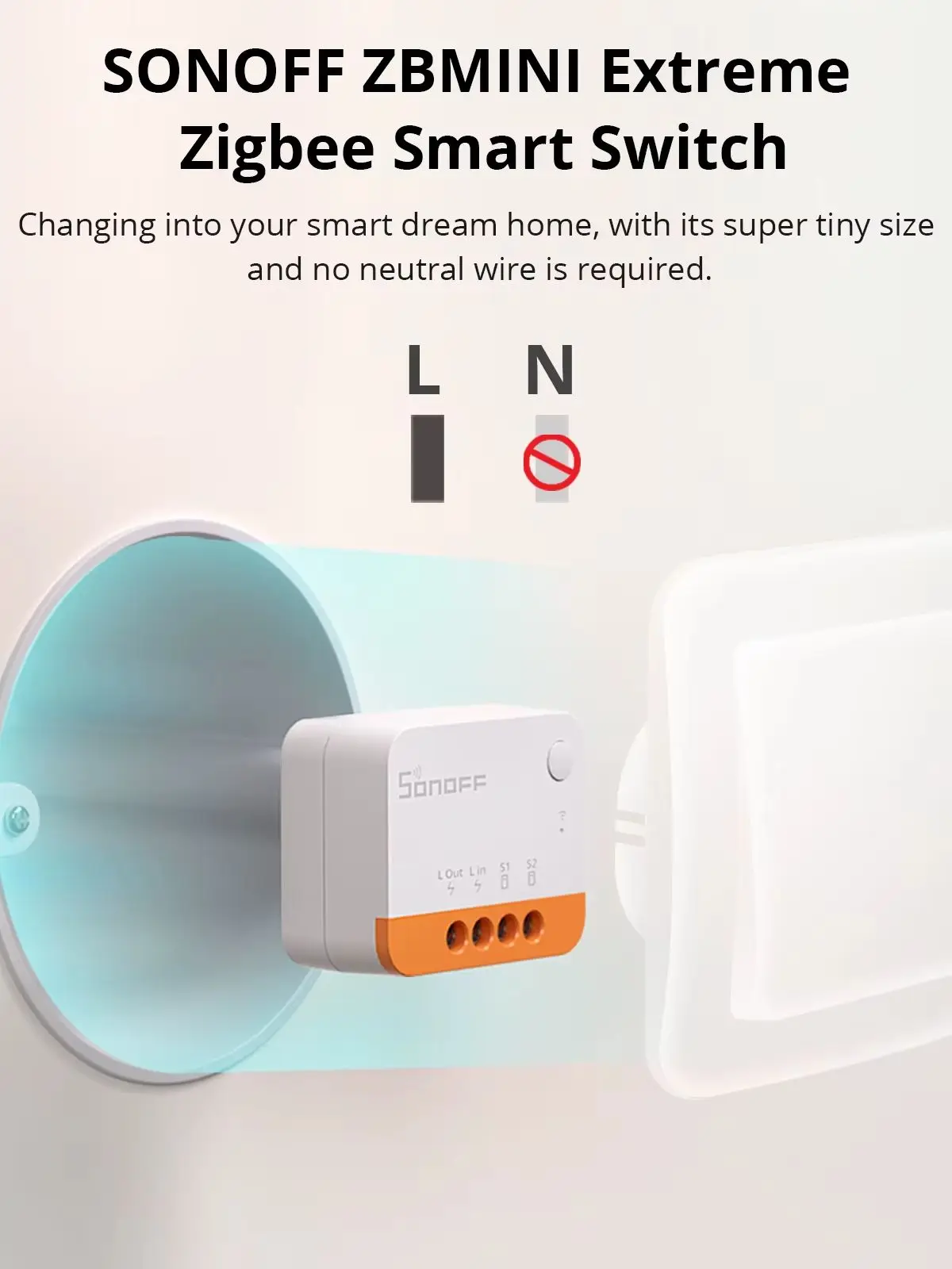 SONOFF ZBMINIL2 Extreme Zigbee Unterputz Schalter ohne Neutralleiter– 2-Wege Steuerung Alexa kompatibel Zigbee Hub erforderlich