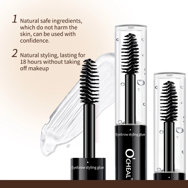 Ocheal Double head Black Curled Lashes Mascara Waterproof Transparent Refreshing styling creatte eyebrows Brush Mascara Makeup