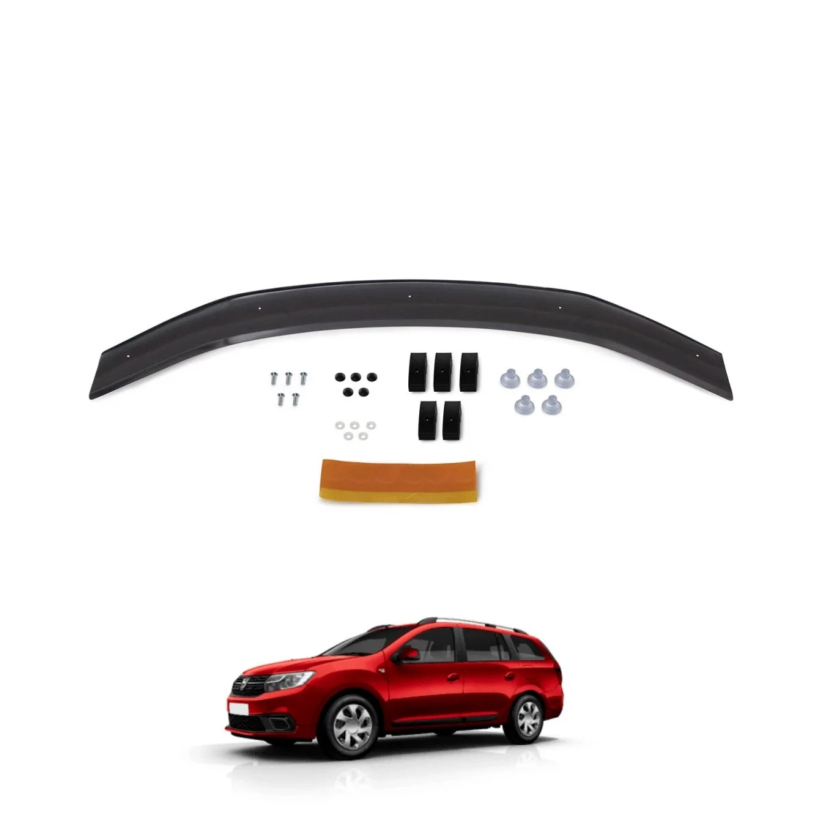 

FOR Dacia Logan 2013-2022 models Front Hood Protection Spoiler Front Bug Shield Hood Deflector Guard Glossy Black AUTO STYLING