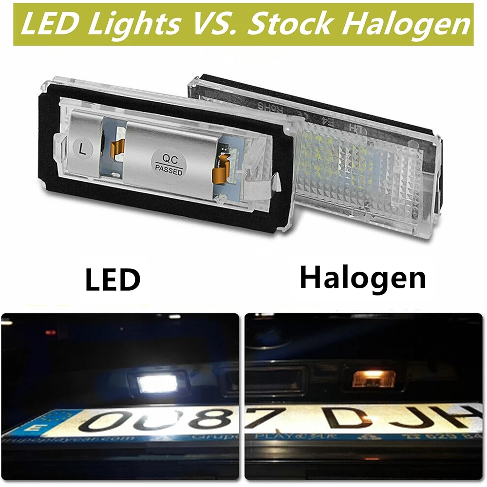 2Pcs 6500K 3528 SMD LED License Number Plate Lights White Canbus Error Free for BMW 3-series E46 1998-2005 3 4 5 Doors 12V