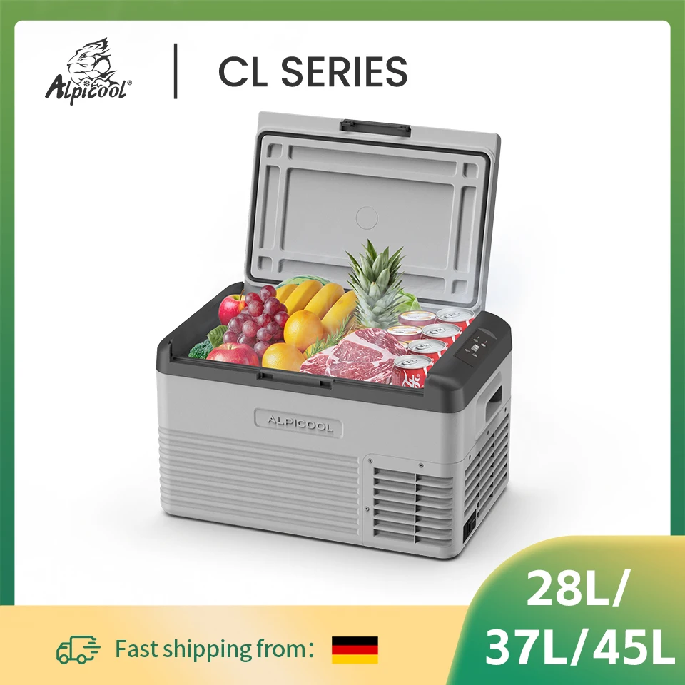 Alpicool CL 28L 37L 45L Tragbarer Kühlschrank 12V Kompressor Kleiner Kühlschrank Gefrierschrank 12/24V DC 100-240V AC Kühler für Campingausflüge