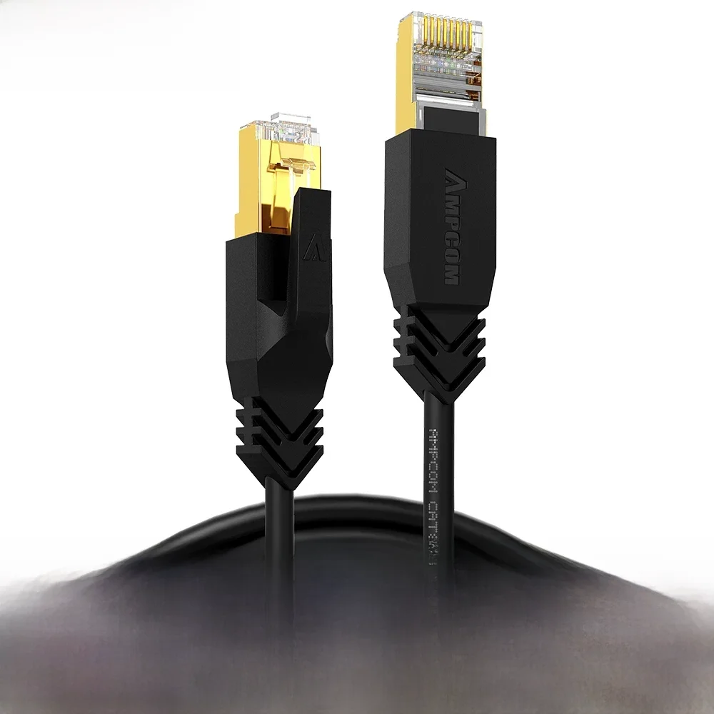 AMPCOM CHAT 8 Superfine Câble Ethernet, CAT8 40Gbps 2000Mhz Blindé SFTP Cordon De Raccordement Lan Câble Cordon Pour Défonceuse, PC, Ordinateur Portable