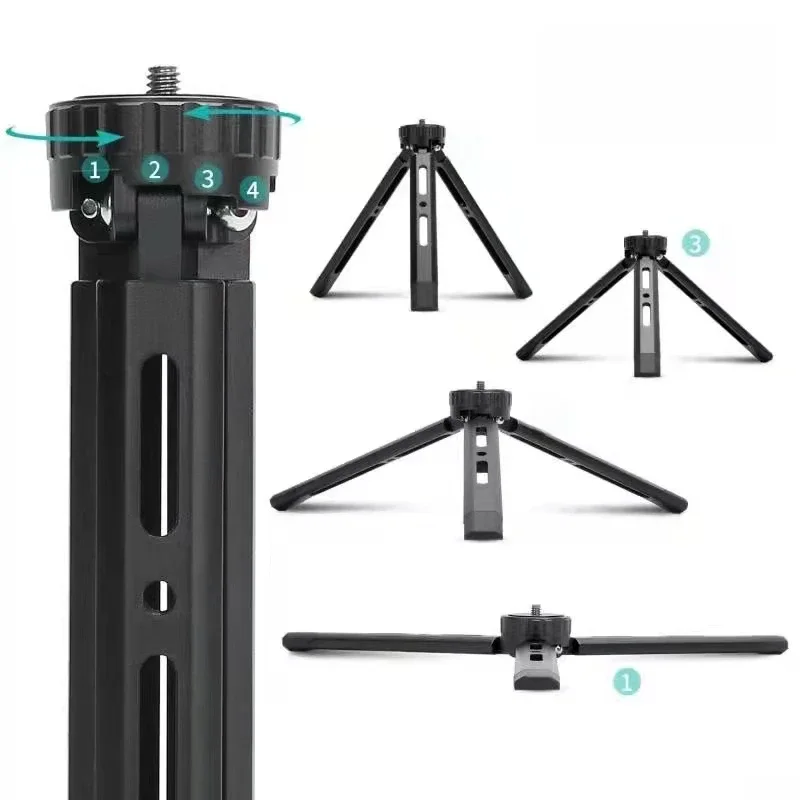 Metalowe statyw do aparatu biurka ze stopu aluminium Mini tripody ze śrubą 1/4 Cal do projektora DSLR — zdjęcie 2