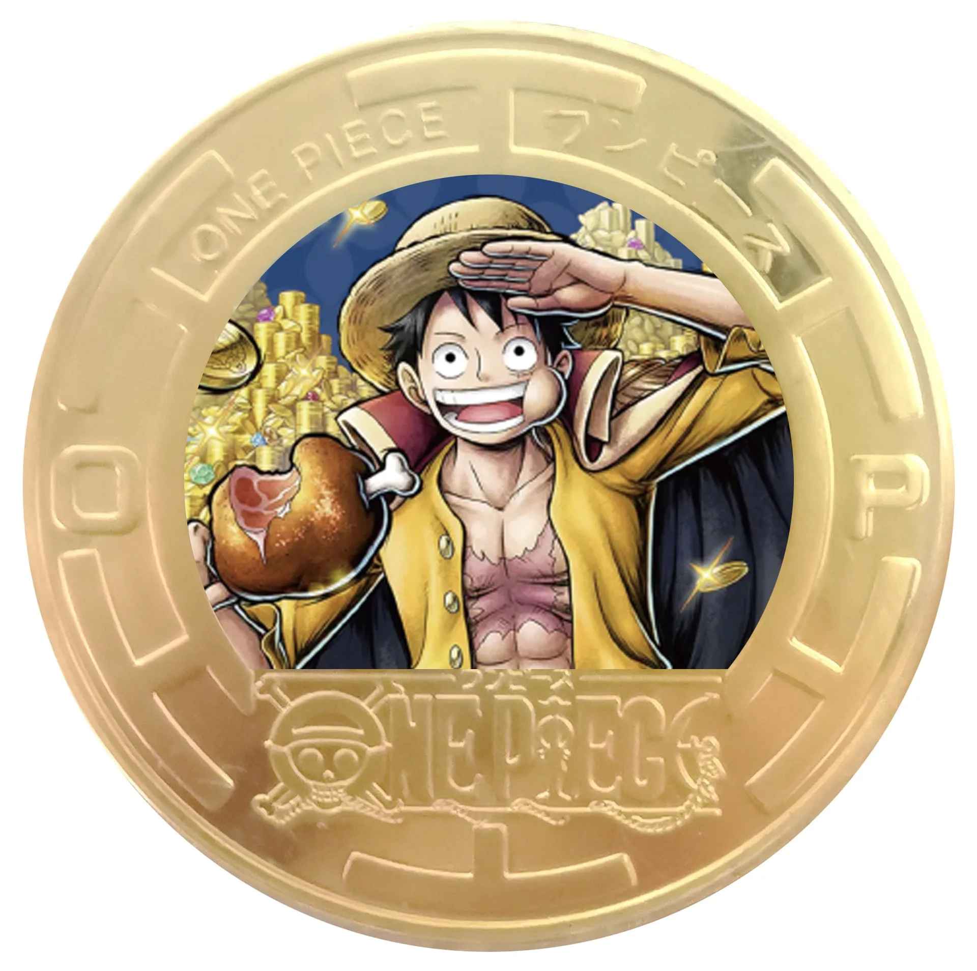 قطعة واحدة مجموعة العملات التذكارية عملة ذهبية أنيمي جمع لوفي زورو نامي يوسوب سانجي روبن فرانكي المروحية تذكارية هدية المشجعين