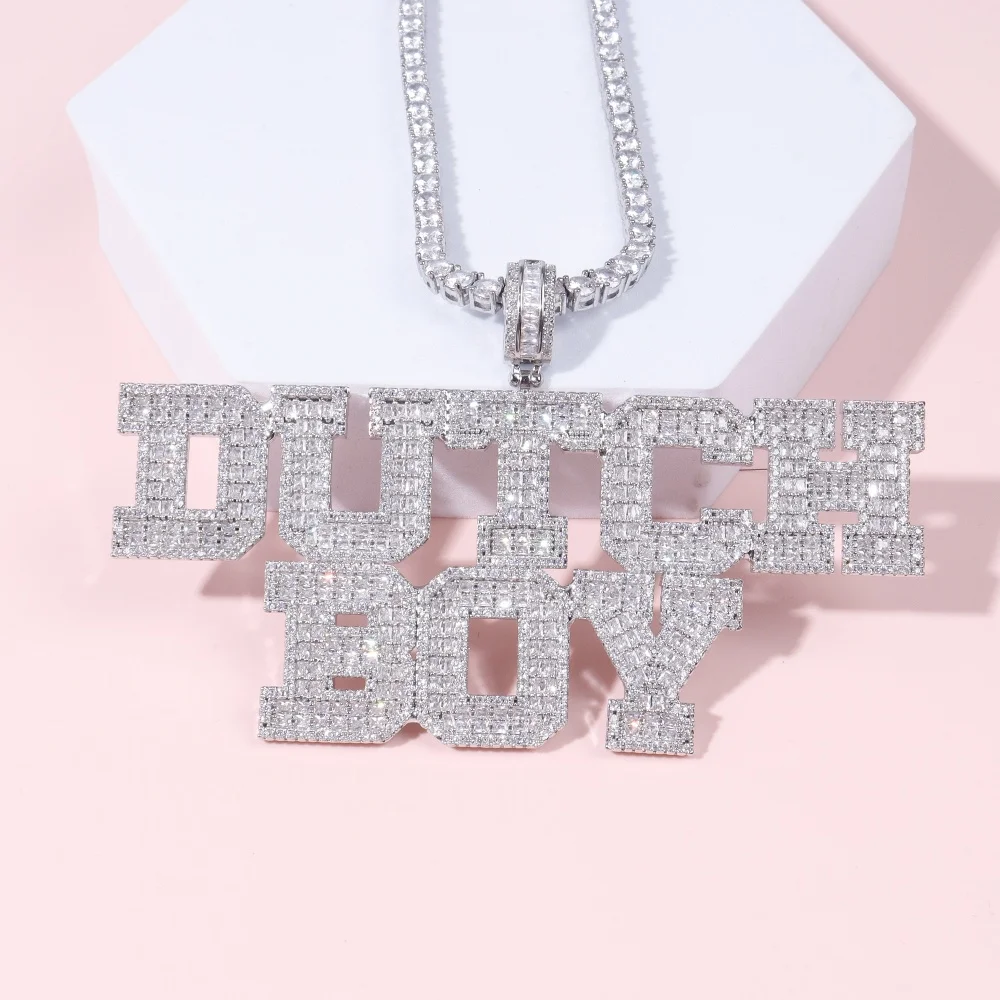 Custom Sold Back Letters & Numbers Pendant For Men Women Personalized Icy Name Necklace Chain Hip Hop Jewelry Gifts Accessories