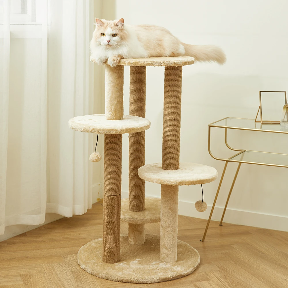 Pettoria GP 5-stage circular platform cat medium cat tower 92cm beige