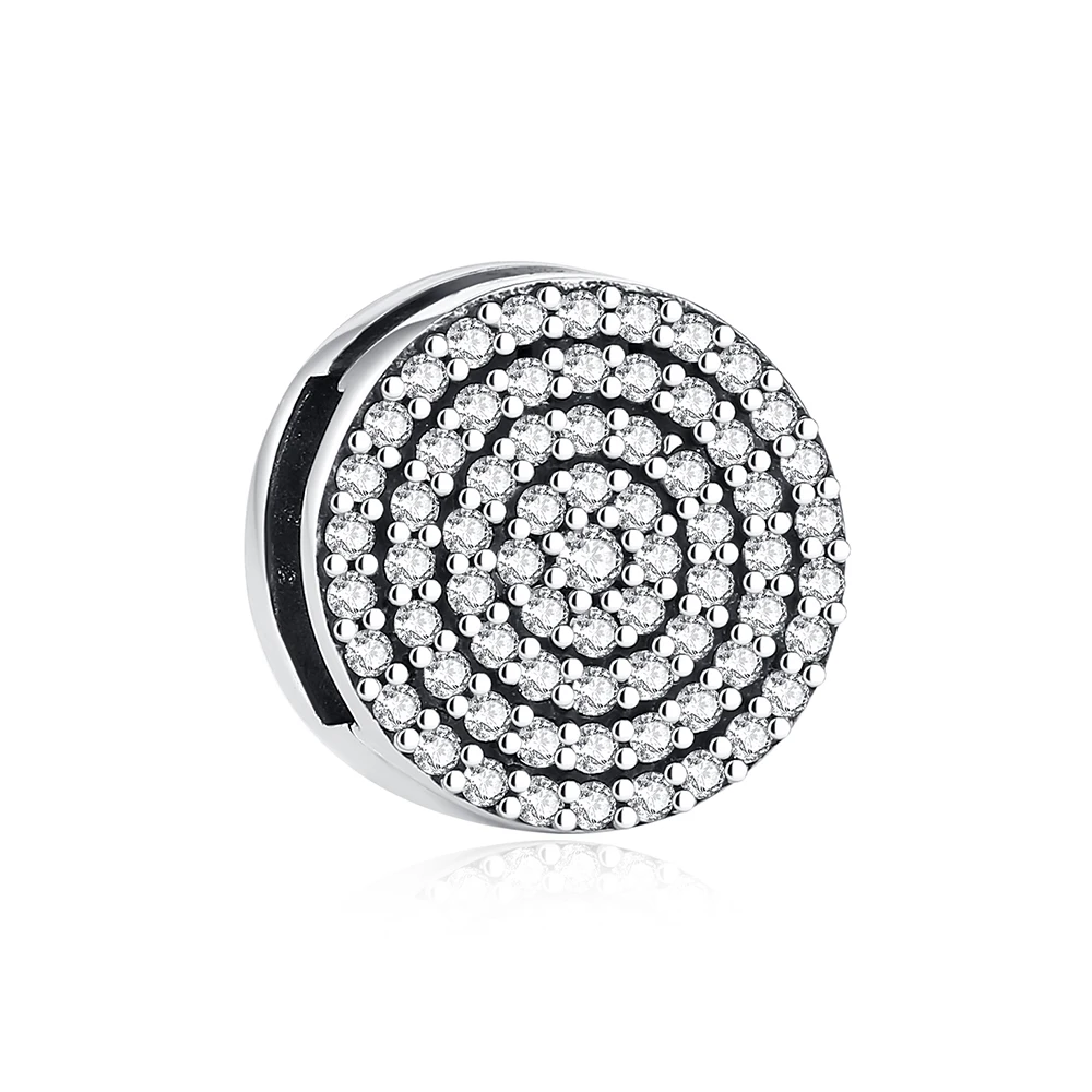 925 Sterling Silver Bead Charm Reflexions Elegance Clip With Crystal Beads Fit Original Pan Bracelets Women Diy Jewelry 2021