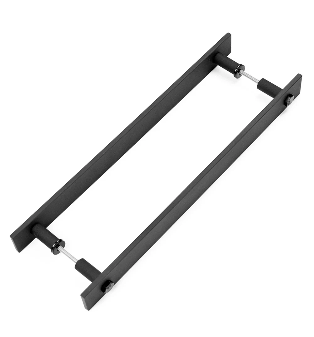 DIYHD Door Handles Two Side Push Pull,Rustic Black Barn Door Handle,Length 356mm