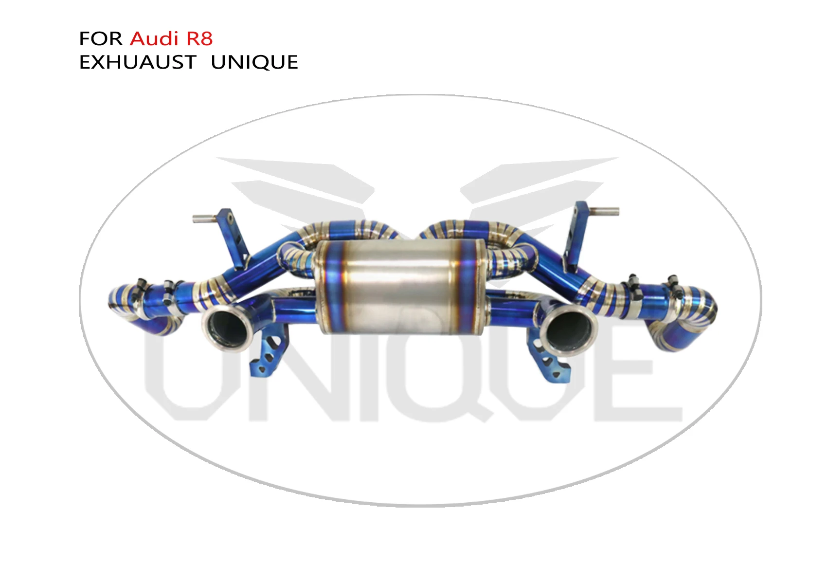 UNIQUE Titanium Alloy Exhaust System Performance Catback for Audi R8 Auto Modification Valve Muffler Single Or Dual Exit