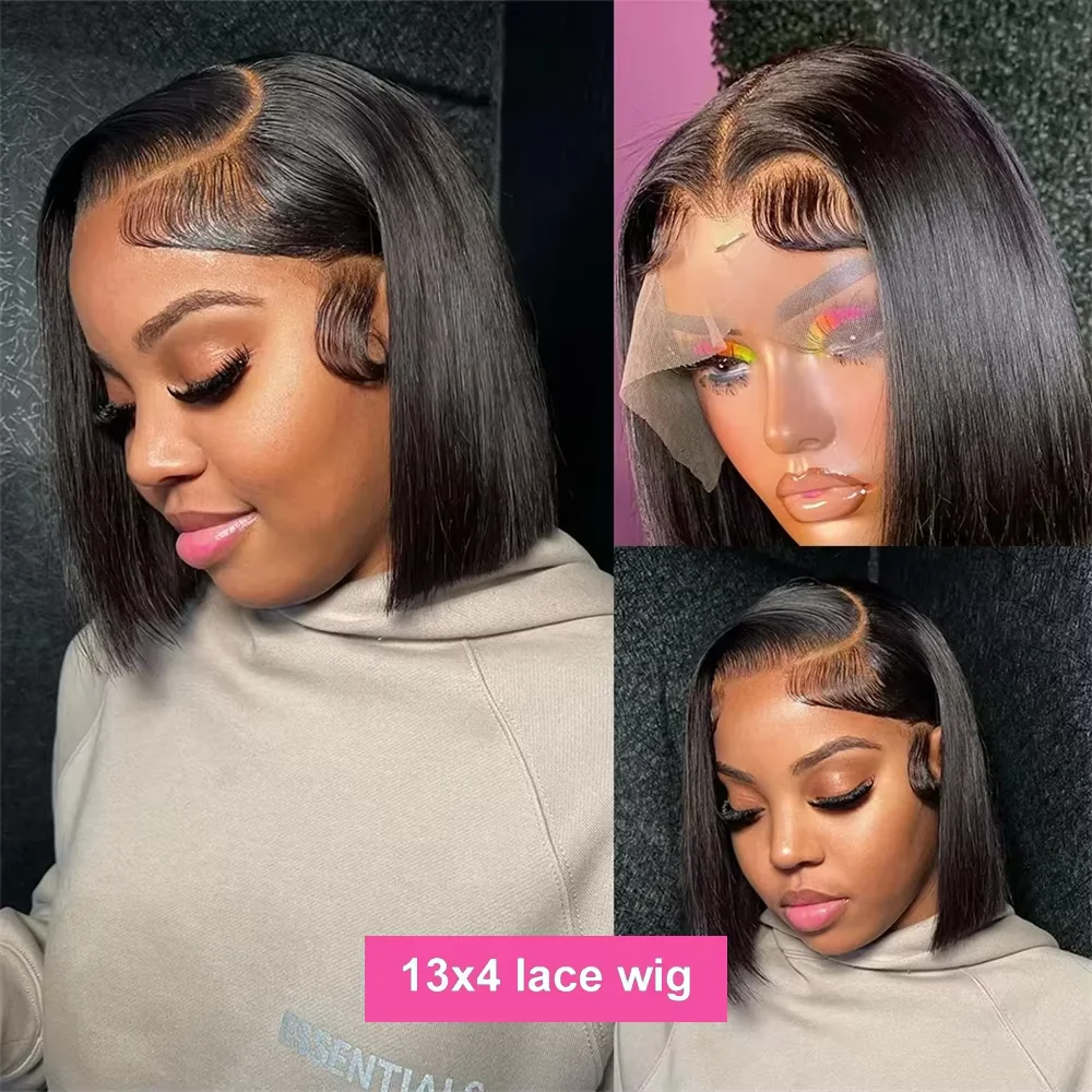 العظام مستقيم 100% قصيرة بوب خصلات الشعر المستعار الإنسان الفيتنامية شعر الإنسان قصير بوب الباروكات 13x4 HD الدانتيل الباروكات الأمامية preplucked قصيرة بوب #4