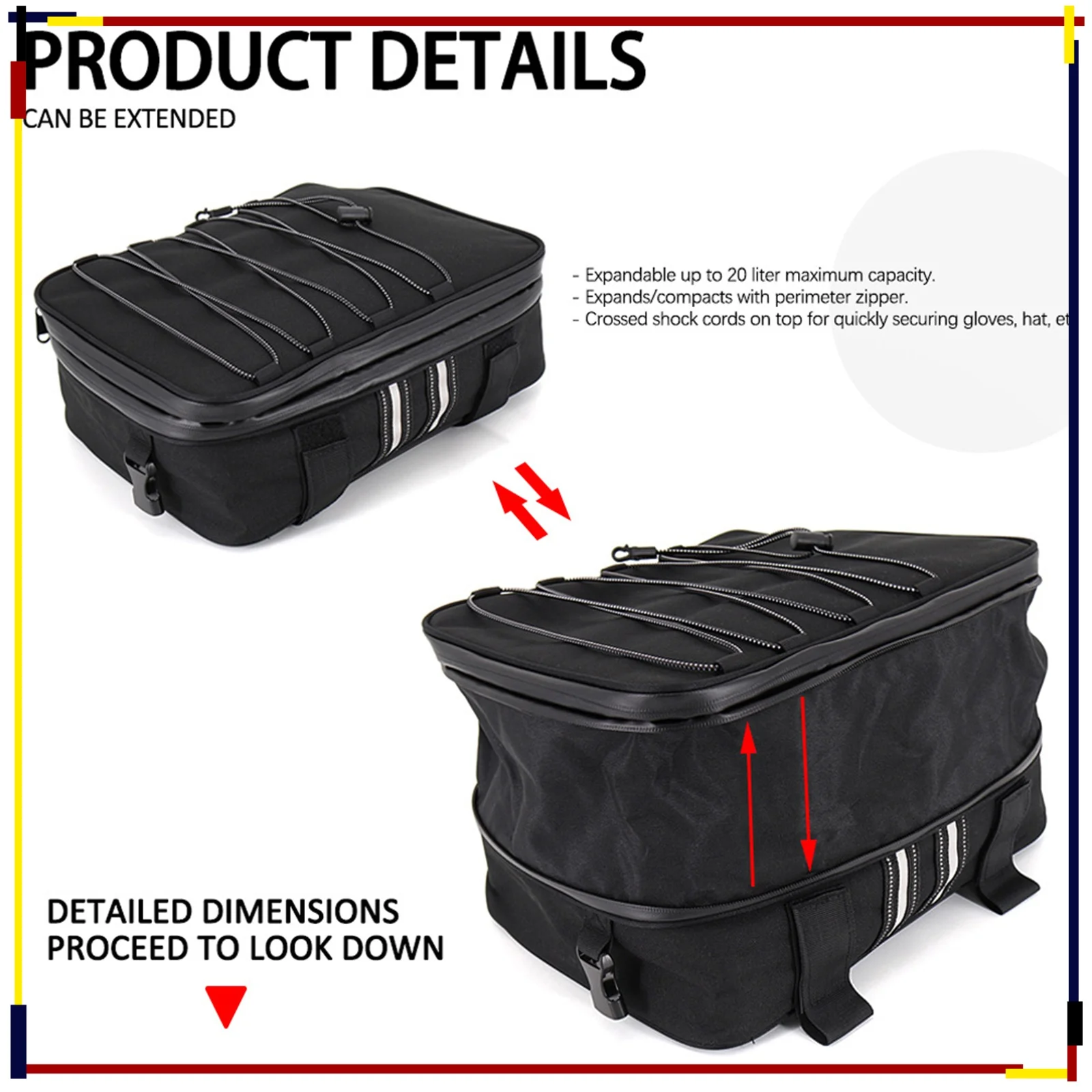 

Motorcycle Top Case Bag Outdoor Riding Black Travel Luggage Bag for BMW Tail Bag nylon rear tail bag Waterproof bag