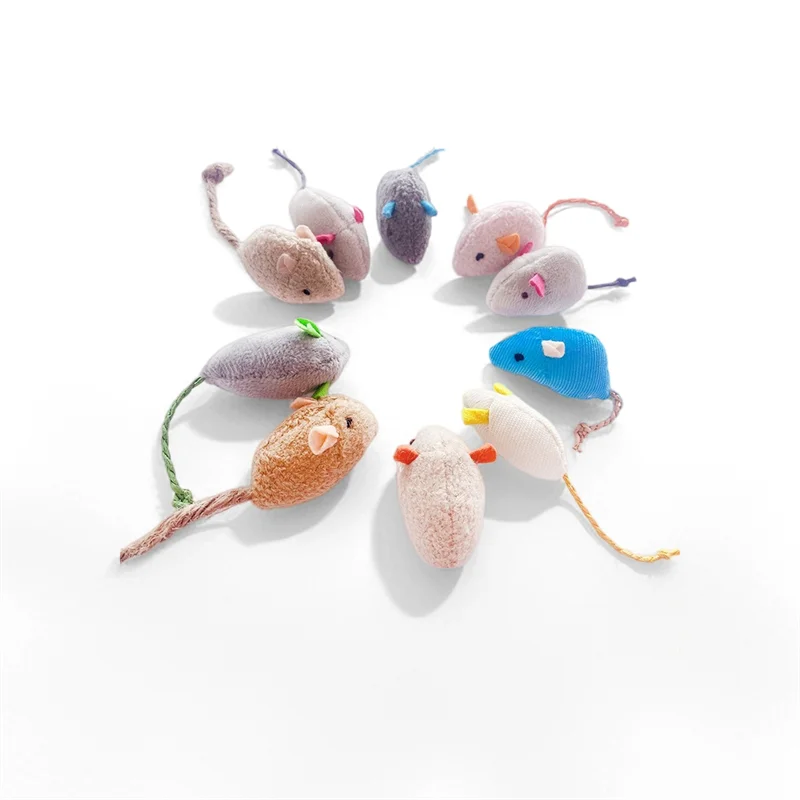 MIXCOLOR 100PCS Interactive Plush Rat And Cat Toys With Durable Linen Perfect For Pet Safe For Indoor Play Pet toys
