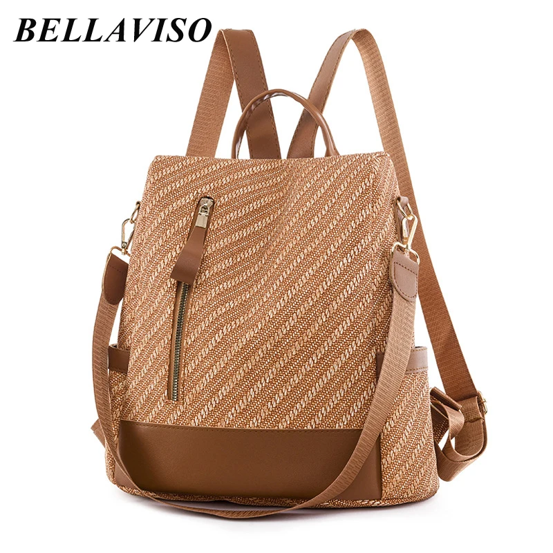 BellaViso Fashion Women's Backpacks Nice Large Capacity PU Leather Casual Anti Theft Travel Single Shoulder Bags BLBP-07