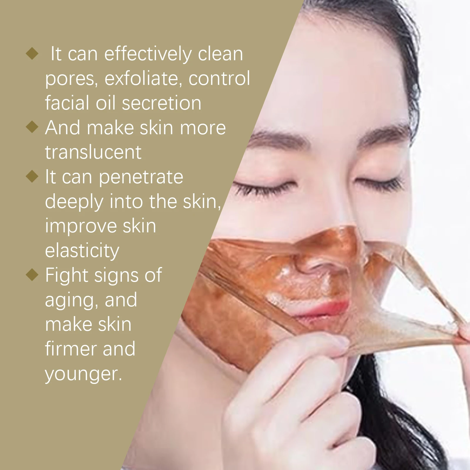 Peel-Off Face Mask Deep Cleansing Pore Removal Acne Exfoliating Oil Control Moisturizing Brightening Facial Mask Smooth Skincare