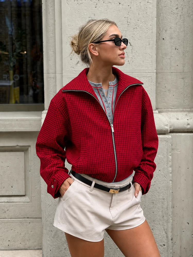 HH Fashion Damen Rote Karierte – Women'S Fashion Bomber Jacket Bewertung und Preis