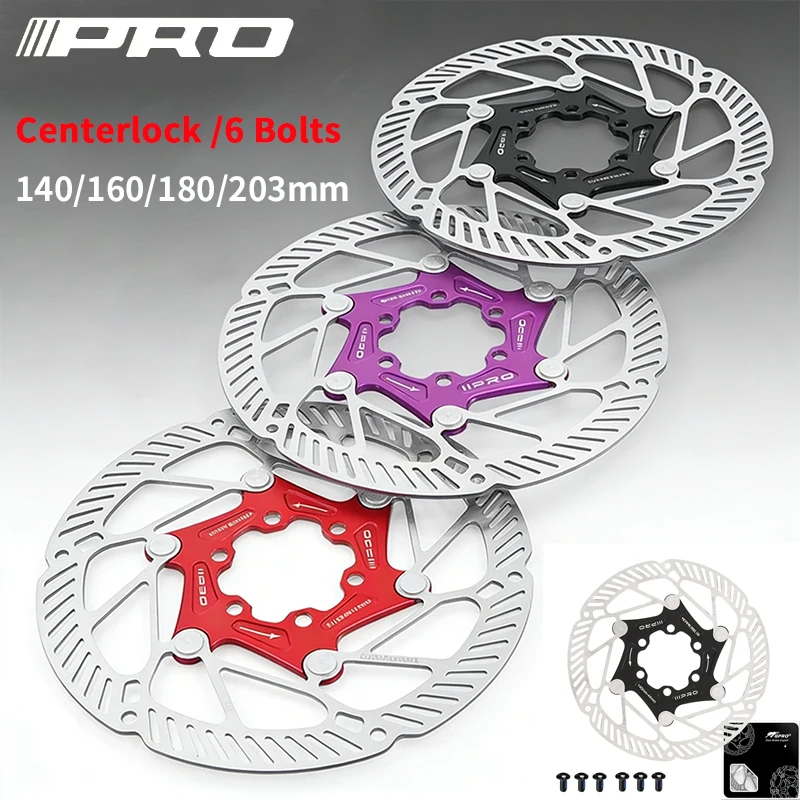 

IIIPRO Centerlock/6-Bolt Disc Brake Rotor 140mm/160mm/180mm Road Bike Disc Rotor MTB Ultra-Light High-Performance Brake Rotor