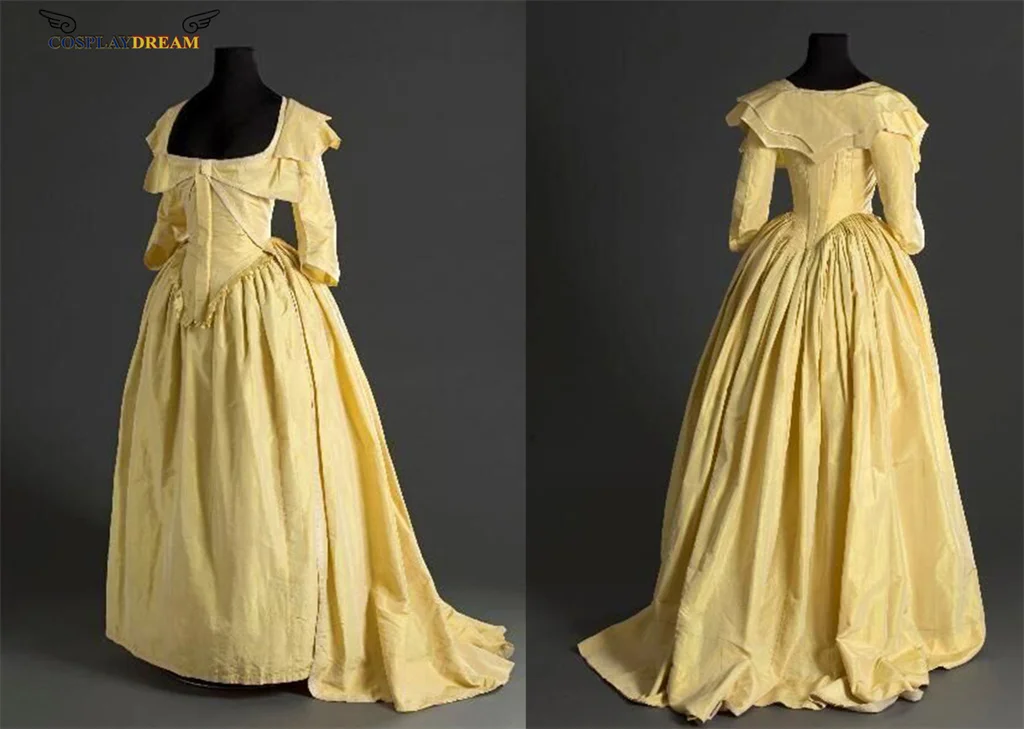 Medieval Marie Antoinette dress rococo ball gown Evening Dress Duchess french royal lady ball gown rococo elegant yellow dress