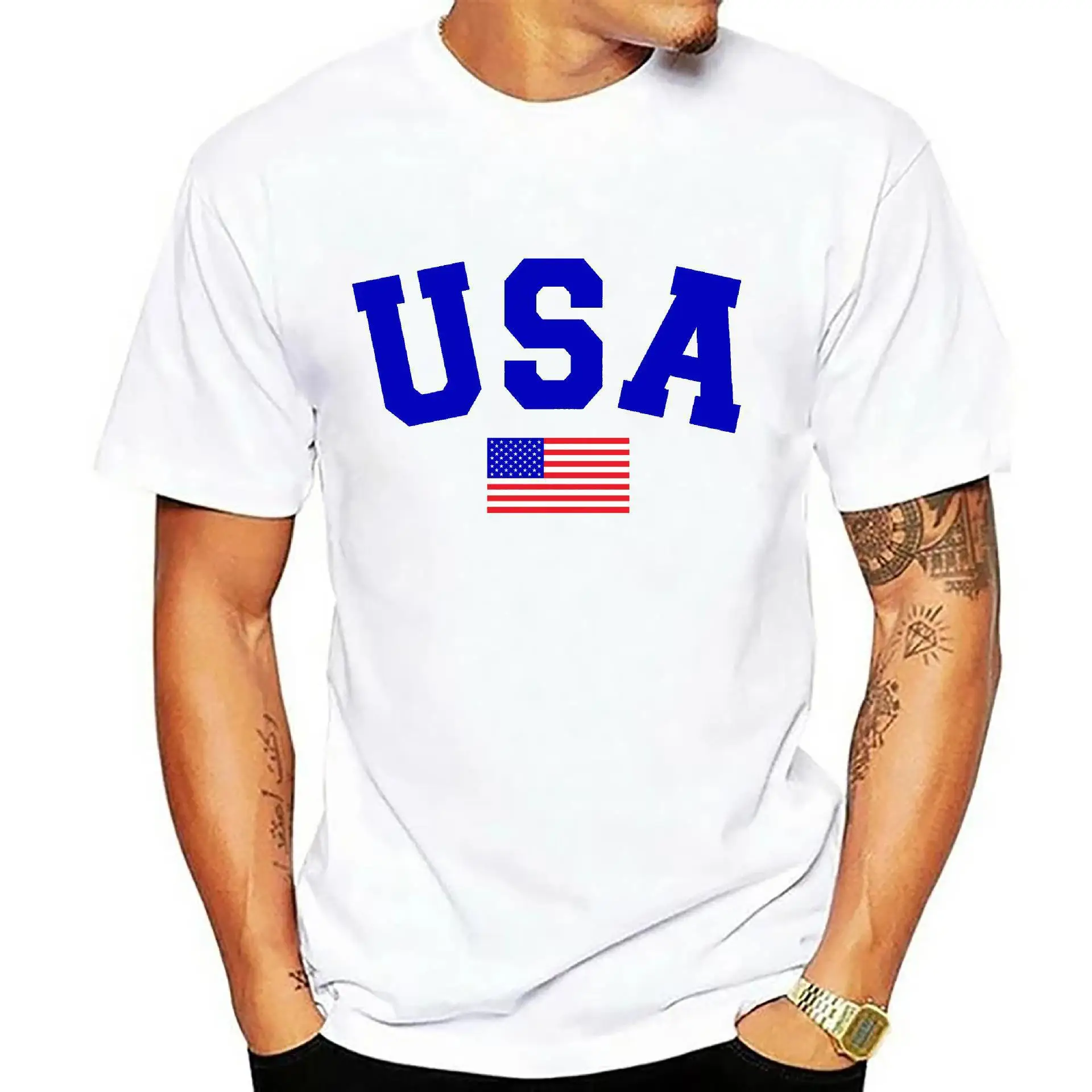 New In Camiseta Hombre Manga Corta Mens American Independence Day t Shirt Camisetas Hombre Verano 2024 Printed Graphic t Shirts