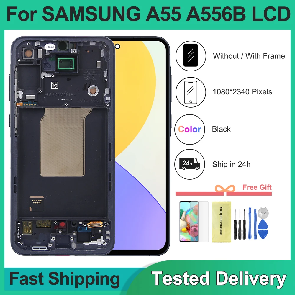 6.6'' For Samsung A55 A556B A5560 A556E LCD with frame Display Touch Screen Digitizer Assembly Replacement For Samsung A55 5G