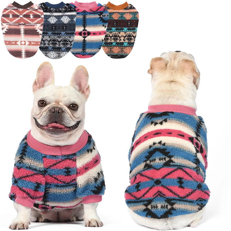 Hundepullover im Nationalstil: Warmer Winter-Hoodie für kleine Hunde wie Schnauzer, Pudel, Mops – Haustierkleidung