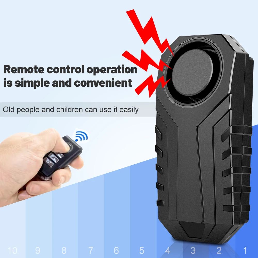 Gadow Motorcycle Alarm 113dB Anti-Theft Alarm for Motorcycle Waterproof Bike Alarm with Wireless Remote Control black