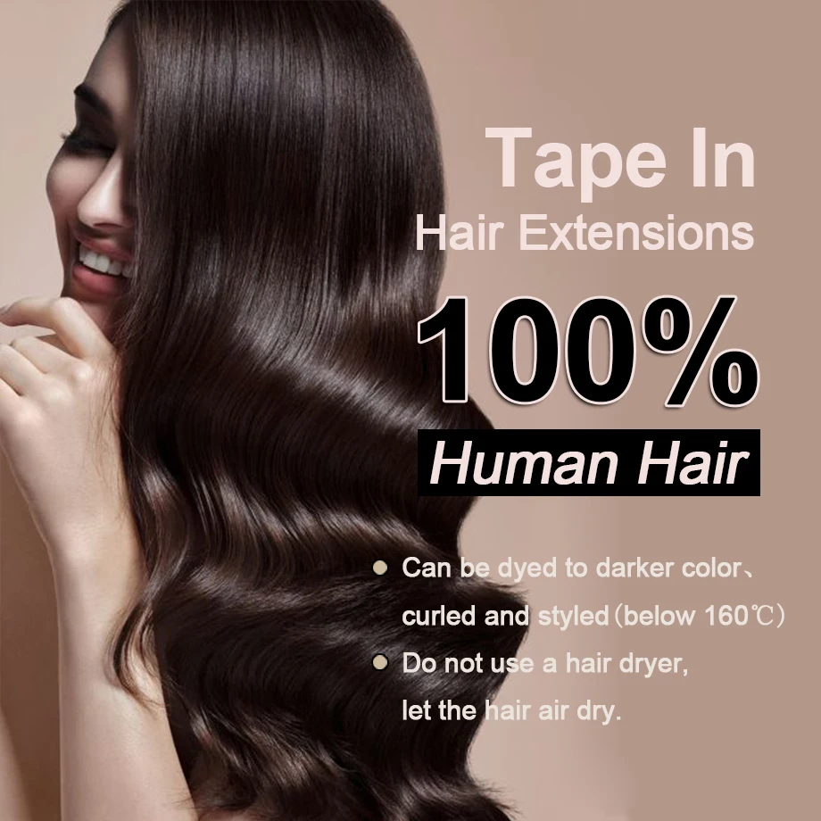 Hair Tape in Human Hair Extensions 20Pac 100% Real Human Hair Natural Straight Seamless Remy Hair 12-24\