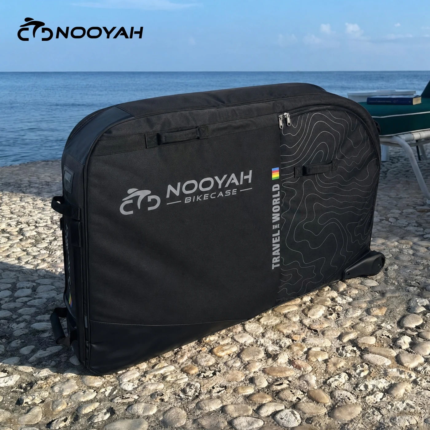 NOOYAH Bike Bag Bicycle Transport Bag MTB & Road Bike Travel Case Suitcase for Transporting Bicycle Accessories with Wheels Bags