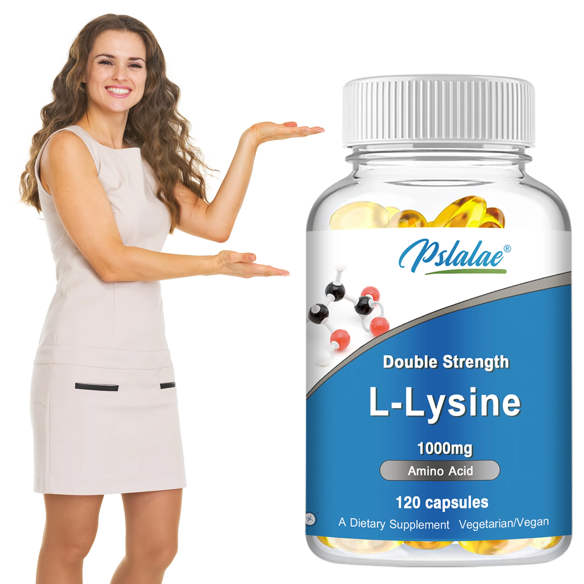 حمض أميني أساسي L-Lysine ، وظيفة مناعية صحية ، يدعم توليف الكولاجين ، كبسولات ، أو ملغ