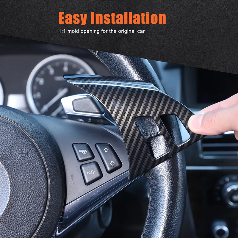 For BMW 6 Series E63 E64 2004-2009 ABS Carbon fiber Car Steering Wheel Button Frame Cover Trim Interior Car Accessories