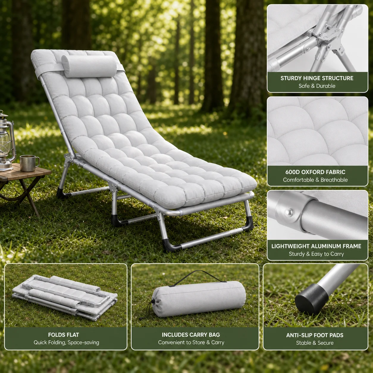 Silla Plegable de Alta Calidad para Exteriores, Ergonómica, Portátil y Ahorra Espacio, Ideal para Pesca, Camping, Playa, Fiestas en el Jardín y Actividades al Aire Libre