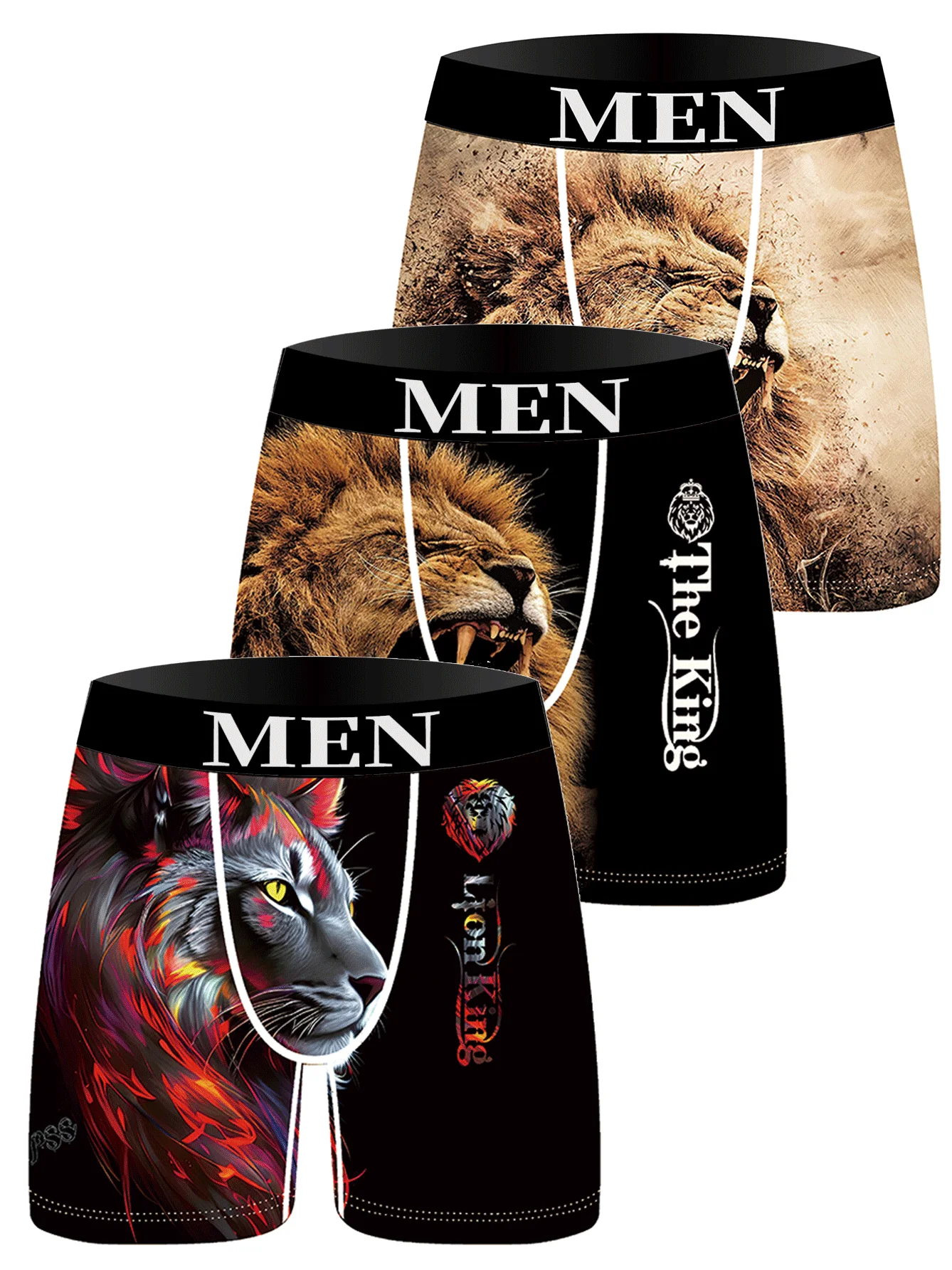 

3Pcs Men Underwear Boxers Flame Man Boxershorts Breathable Men's Panties Lingerie Men Boxer Briefs Underpants