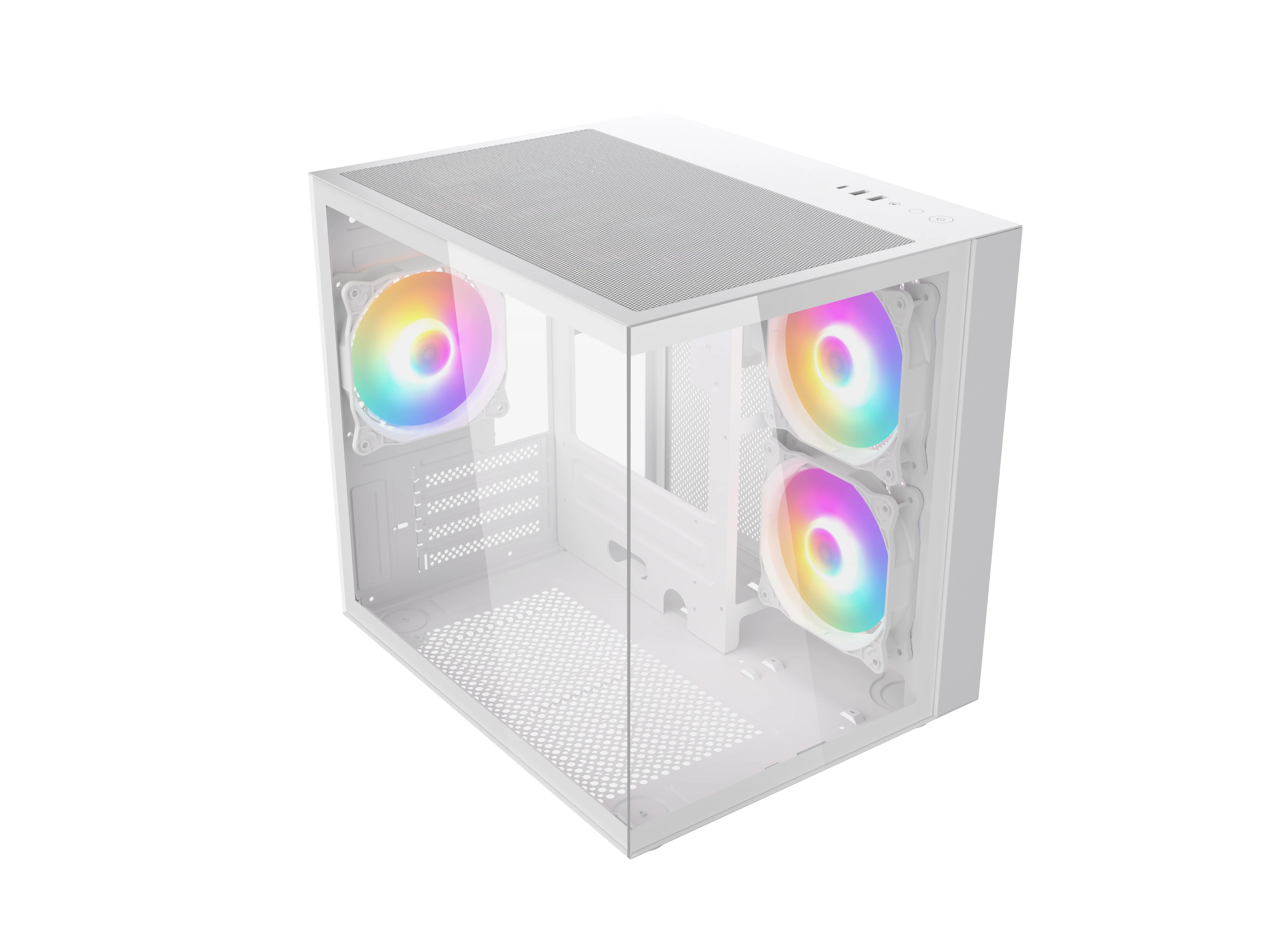 Cabinet Gamer Aquarium PIXXO White, M-ATX - CGH100W