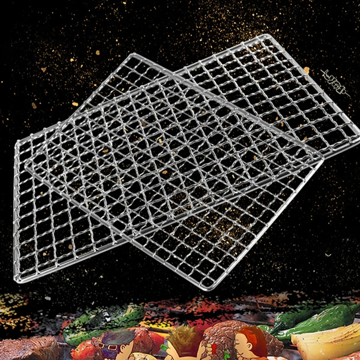 Grilles de barbecue rectangulaires en acier inoxydable 304, grille de four électrique T1, filet de cuisson coréen