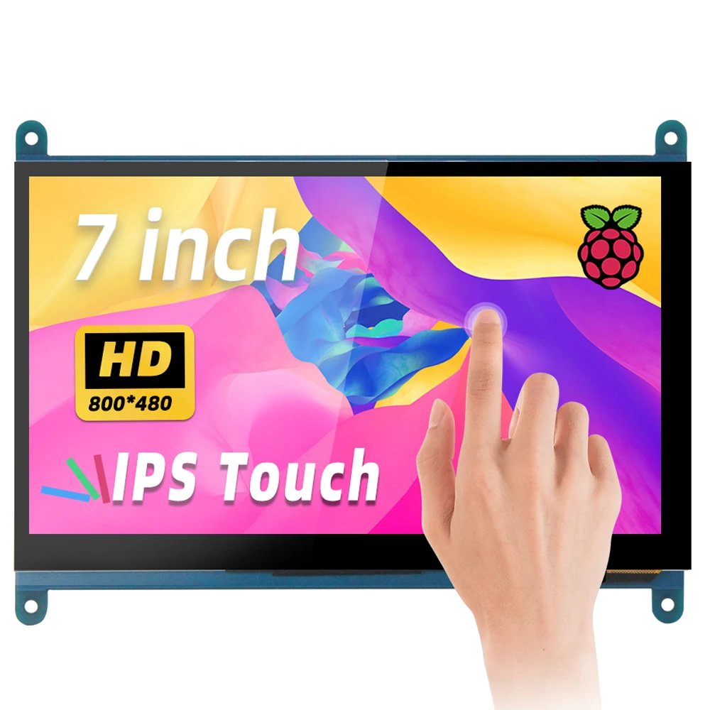 iPistBit 7 Inch IPS TFT LCD Display Monitor 1024*600 Resolution HDMI Capacitive Touch Screen for Raspberry Pi 5 4B 3B+ AIDA64