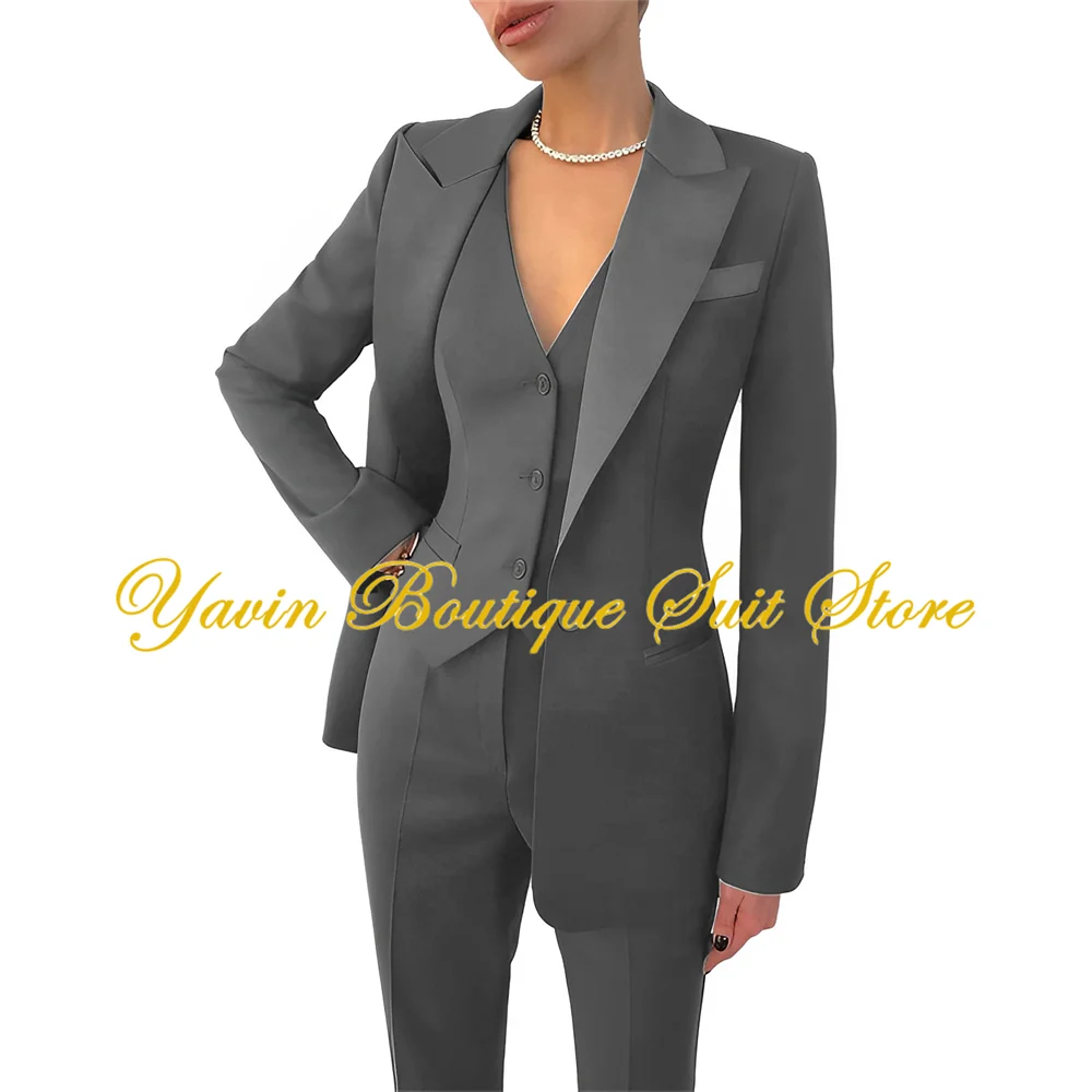 Elegant Women\'s Suit 3 Piece Set Formal Career Office Ladies Business Suits Casual Blazer for Women