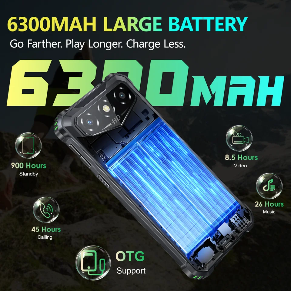 OUKITEL G3 Rugged Smartphone Unlocked -16GB+64GB,6” HD Display