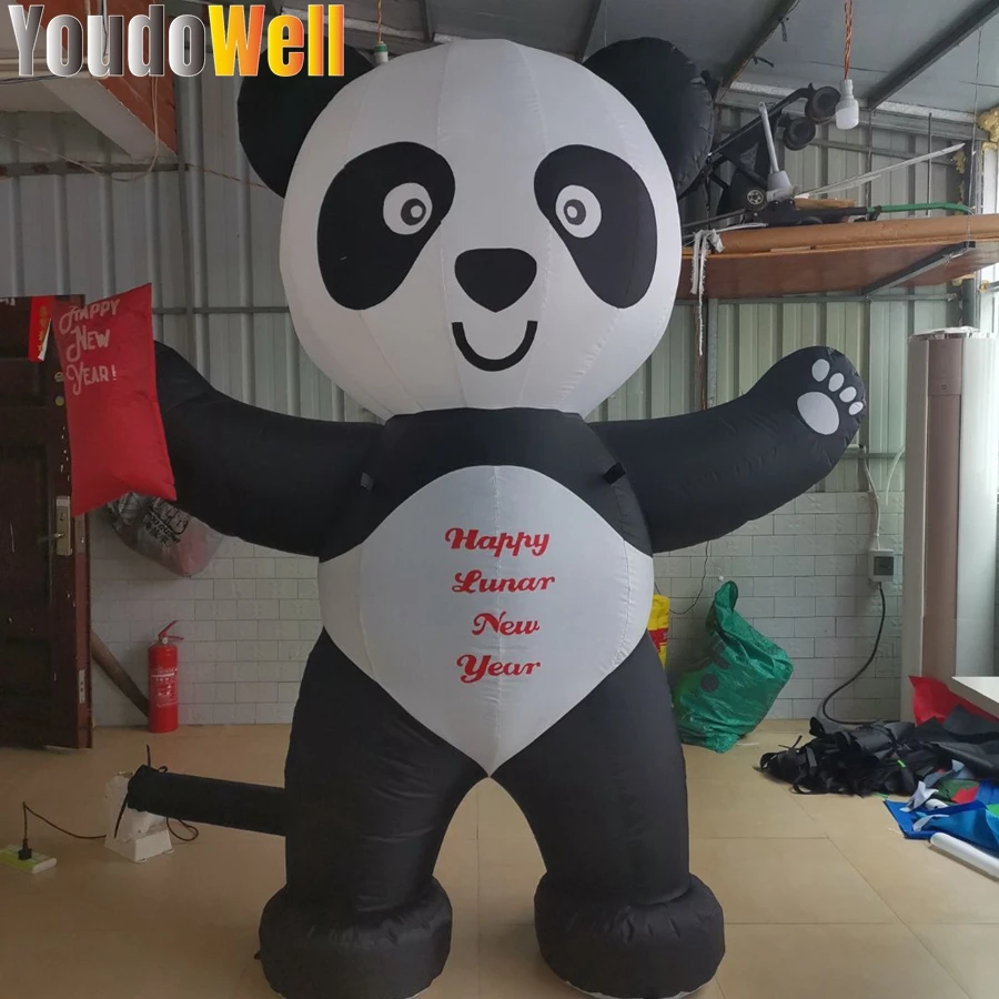 

Customized advertising inflatable product cartoon for outdoor with led lights giant inflatable panda